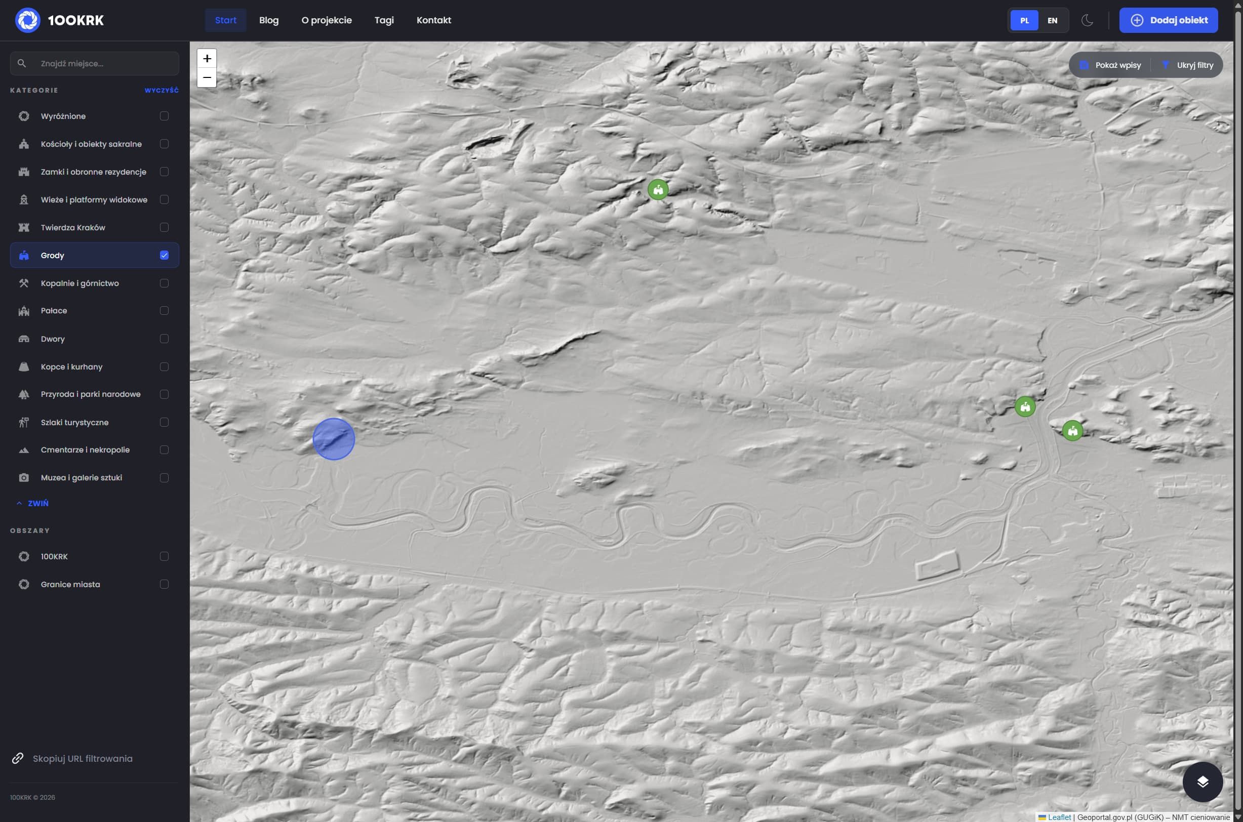 Location of Vistula River strongholds in western Małopolska