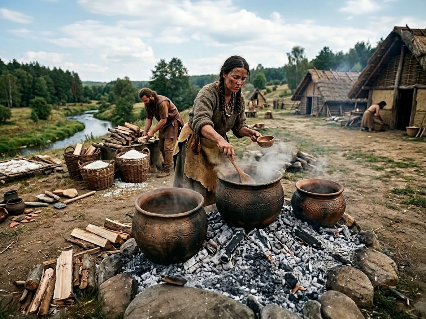 Depiction of the weighing of the will in prehistoric times