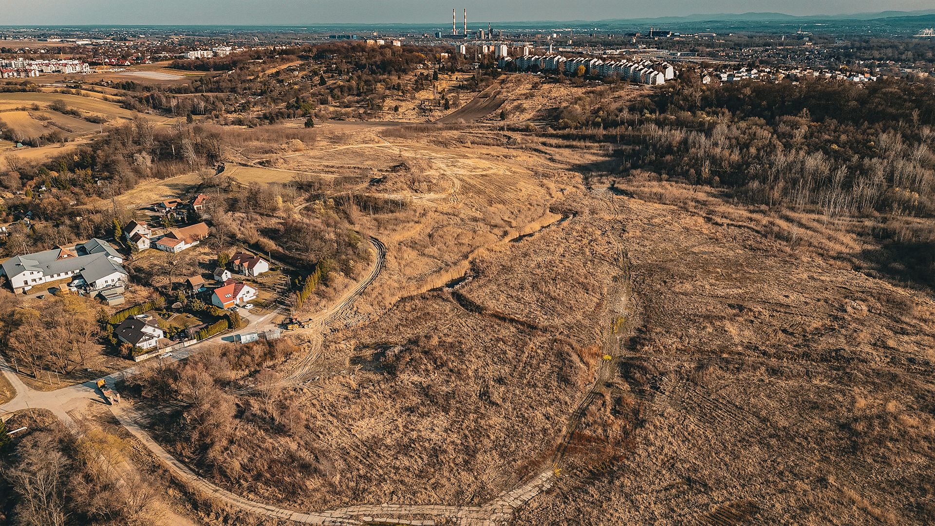 Site of the inactive Krakowiec clay mine in Zesławice. As of March 2026.