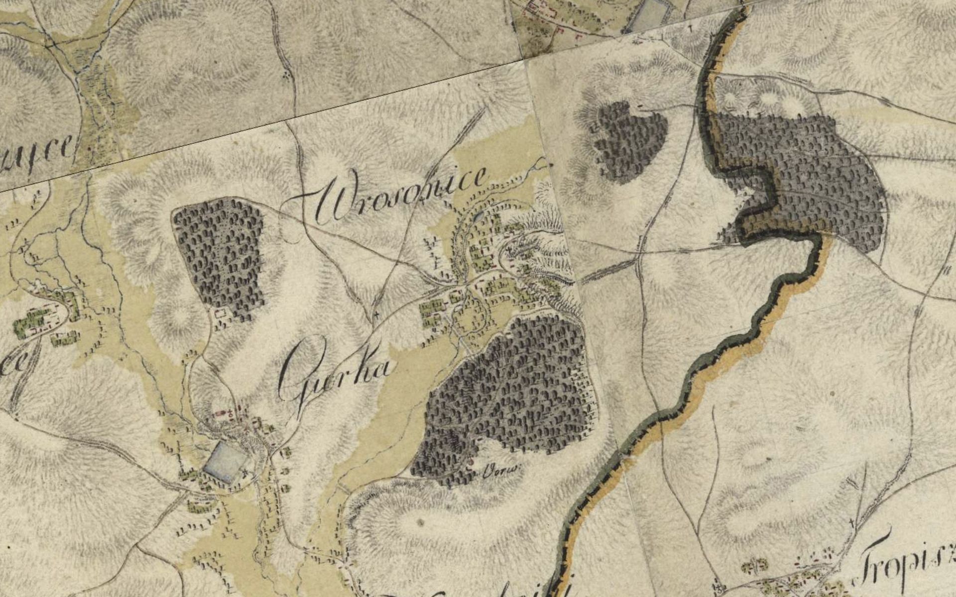 Wróżenice. Western Galicia – First Military Survey (1801–1804). West Gallicien [B XII a 100]